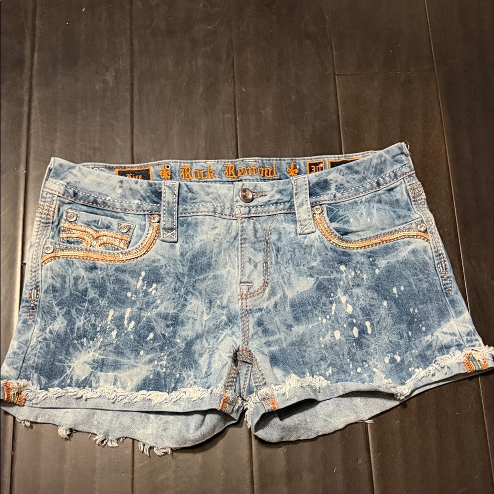 Rock Revival Acid Washed Shorts